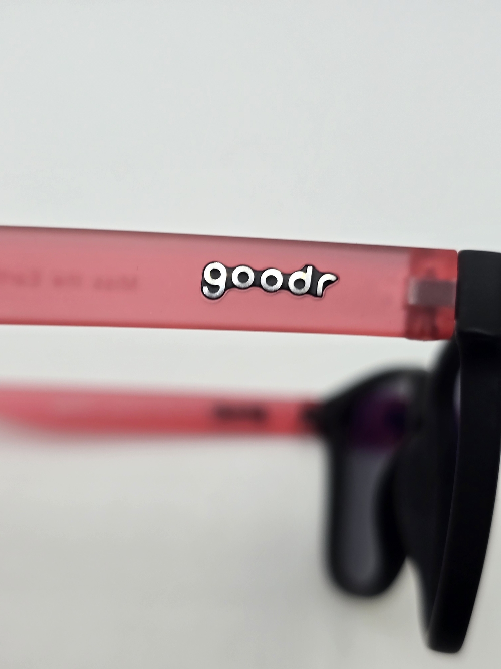 Goodr Miss the Earth, Miss my Wine Sunglasses - Black Frame with Pink Temples - Picture 4 of 7